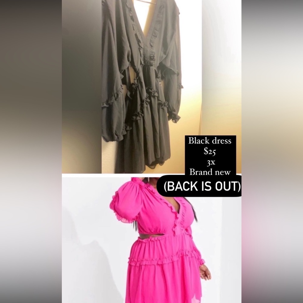 Black ruffle dress